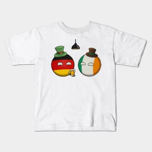 Ireland Polandball and Germany Countryball Shirt St. Patrick's day Kids T-Shirt